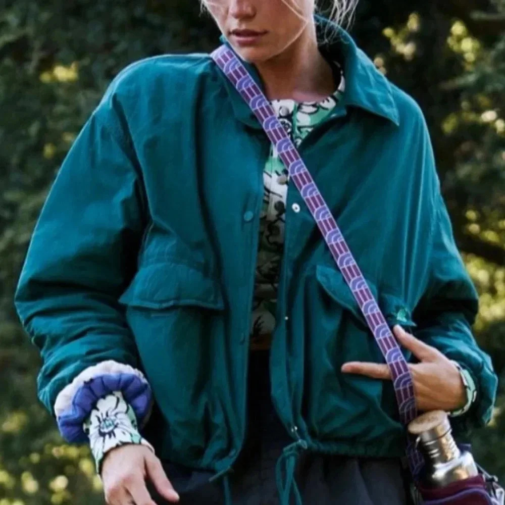 Free People Movement Off The Bleachers Coaches Jacket Puffer